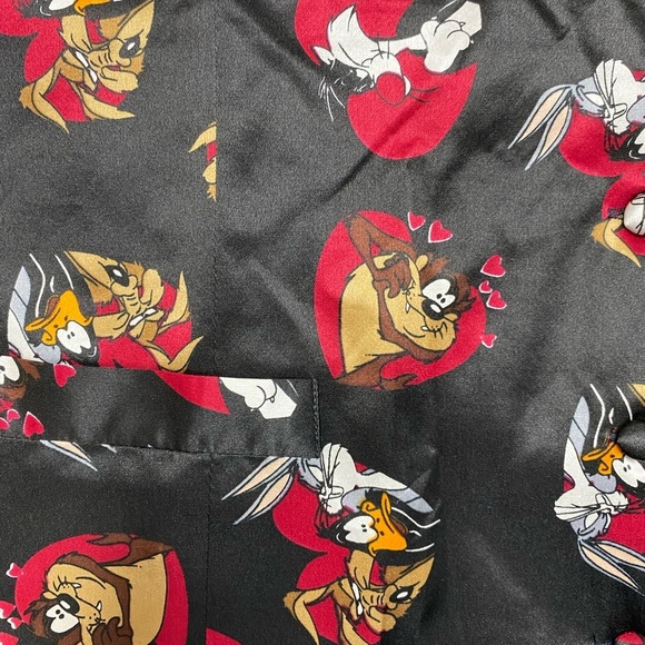 UNISEX LOONEY TUNES MANIA 100% SILK BUTTON UP VEST! - Picture 10 of 16